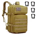 ZEHNHASE Taktischer Rucksack, 45L Trekking Military Molle Rucksack Outdoor Wandern Camping Trekking Jagd Reisen für Damen Herren (Armeegrün, M)