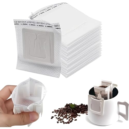 Roysmart 100 Stück Drip Coffee Kaffeebeutel Bag mit hängenden Ohr, Kaffeefilter Camping, Tragbare Kaffee-Papier-Filter für Camping Reisen Zuhause Büro