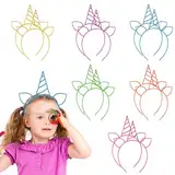 KARELLS Einhorn Horn Haarreif,Kunststoff Einhorn Stirnbänder,Einhorn Haarreif Kinder,Einhorn Stirnband,Leuchtender Kopfschmuck für Geburtstag,Hochzeit,Party,Halloween,Weihnachten,12 Stück