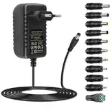 DC24V 2A Netzteil Ladegerät mit 11 DC Stecker Spitzen AC auf DC 24V 2Amp 1.5A 1A Netzteil Konverter Transformator für LED Streifen Licht, Kameras PC Display Monitor Lautsprecher 24V Geräte