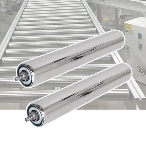 Lumivex Förderbandrollen 2er-Set Förderrollen aus verzinktem Stahl als Ersatz, Durchmesser 1", 1,3", 1,5", 2", 2,4", Hochleistungs-Förderrollen, Federeinpressmontage(Dia 25mm/1",L 1000mm/39.4")