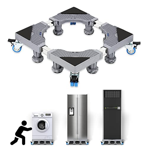 Ansobea Verstellbare Waschmaschinen Untergestell Beweglich Sockel, Trockner Sockel Untergestell Podeste & Rahmen für Gefrierschrank,(40-68CM Einstellbare)
