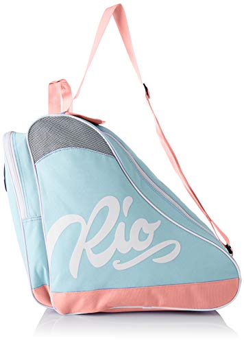 Rio Roller Roller Script Skate Bag, Unisex-Erwachsene Stofftasche, Mehrfarbig (Teal/Coral), 24x15x45 cm (W x H L)