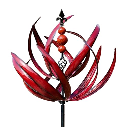 Wind Spinners | Metall Windmühle | Vogelabwehr Windrad | Metall Windrad | Windrad Für Draußen - Windrad Für Garten Wetterfest Gartenstecker Gartendeko | Höhe 90cm