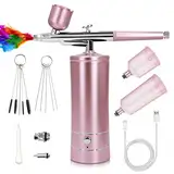 Ykall Tragbares Airbrush Set mit Kompressor, Multifunktionale Handheld Airbrushpistole für Nageldesign, Kuchendekoration, Make-up, Tattoo-Modellierung und Modellbemalung