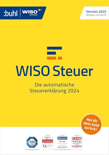 WISO Steuer 2025 (für Steuerjahr 2024) | Für Windows, Mac, Smartphones und Tablets | Standardverpackung: Steuererklärung 2024 automatisch gemacht (WISO Steuer-Software)