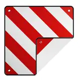 Wiltec 2in1 rot weiße Warntafel Spanien und Italien 50 x 50 cm, Fahrradträger Schild aus Aluminium, Warnschild für Heckträger reflektierend