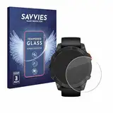 Savvies Panzer Schutz Glas für Garmin Fenix 7 Pro Solar (47 mm) (3 Stück) 9H Hartglas, Anti-Fingerprint, Displayschutz