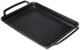 BRA Grillplatte gerillt Solid + Teflon Classic beschichtet 40 x 28 cm, Schwarz