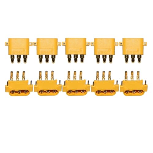 10PCS MR30PW MR-30 PCB 3-pin PCB Männlich Weiblich 2mm Rundstecker Stecker for RC Lipo Batterie multicopter Flugzeug Auto Spielzeug(10 PCS MR30PW-M)