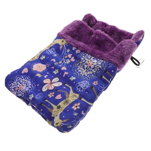 BESPORTBLE Hamsternest l Hamster Winterbett Haustiernest Aus Baumwolle Warme Weiche Plüschtasche Schlafsack Für Haustiere Igel-Schlafsack Kuschelsack Kleintierhängematte Blue Dicker Flanell