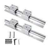 CNCMANS Splicable Linearführung SBR16-1000mm Linearschiene, Schienensatz enthält 2 Stück 1000mm Linearführung + 4 Stück SBR16UU Lagerblöcken + 2 Stück Passstifte für CNC-Maschinen (Gespleißt)