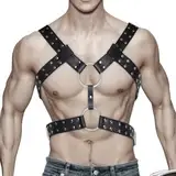 BDSMYOU Herren Punk Body Brust Harness Männer Leder,PU-Leder Unterwäsche Herren,Sexy Unterwäsche für Mann,Gothic Herren Kleidung,Sexy Sklave Bandage Kostüme Herren,Harness Männer Gay,BDSMs Dessous