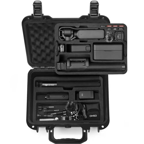 LEKUFEE wasserdichte Koffer für DJI Osmo Pocket 3/DJI Pocket 3/Creator Combo/Power Expansion Combo/Vlogging-Kamera/Action-Kamera und Zubehör (Nur Tasche)