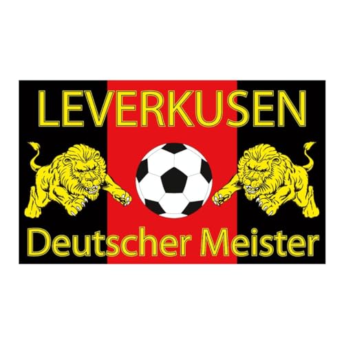 Fahne "Leverkusen - Deutscher Meister" 90x150 cm, Deutscher Meister 2024, Fussball, 1904