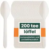 HAAGO - 200 Teelöffel Besteck Set - Wiederverwendbares, Spülmaschinenfestes Hochleistungsbesteck für Partys, Hochzeiten, Events, für heiße & kalte Speisen - Weiß 12,5cm