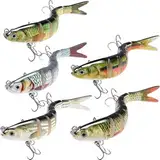 Vmxlso 5 Stück Kunstköder Wobbler Hecht, Lebensechte Angelköder, Hecht Köder für Zander Barsch Forellen Swimbait, Fisch Köder für Süßwasser und Meerwasser, Angel Köder Angelgeschenke für Männer