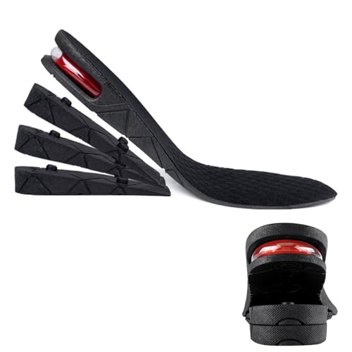 4 Schicht Erhöhung Einlegesohle,Höhenverstellbare Einlegesohlen 3cm-9cm,Höhe erhöhen Einlegesohle mit Air Cushion Elevator Kits Einsätze für Männer & Frauen,Versteckte Innensohle die Sie größer machen