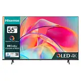 Hisense 55E7KQ QLED Smart TV 139 cm (55 Zoll), 4K, HDR10, HDR10+ decoding, HLG, Dolby Vision, DTS Virtual, 60Hz Panel, Bluetooth, Alexa Built-in, VIDAA Voice, schwarz