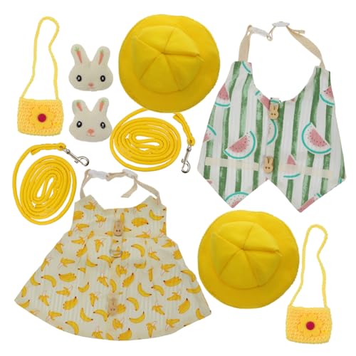2 Sets Haustier-Hasenkleidung, Haustier-Kostüm-Set, Sommer-Kaninchen, Cosplay-Kleidung, Zubehör, für Kaninchen-Verkleidungen