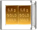 Gold als Geschenk - Goldbarren 2x 0,5g in hochwertiger Kapsel - Geschenk + Echtheitszertifikat Feingold 999.9