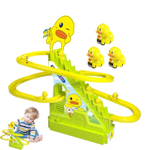 Wonsfuleu Elektrische Treppe Kletterstrecke, Schiebetreppe Kletterspielzeug - Cartoon Animal Race Track,Electric Ladder Design Musical Toy für Halloween, Weihnachten, Geburtstag, Kindertag,