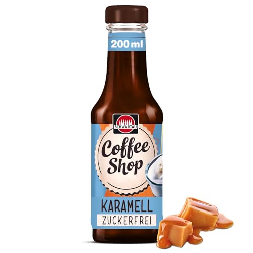 Schwartau Coffee Shop Zuckerfreier Karamell-Sirup – Barista-Qualität für Kaffee-Kreationen, Natürlicher Geschmack ohne Farbstoffe, 200ml