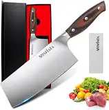 MOSFiATA Hackmesser Kochmesser Klassik Chinesches Küchenmesser 20cm Hackbeil Messer Kochmesser aus Deutsch Hochgekohlter Edelstahl mit Ergonomischem Griff für Küche und Restaurant