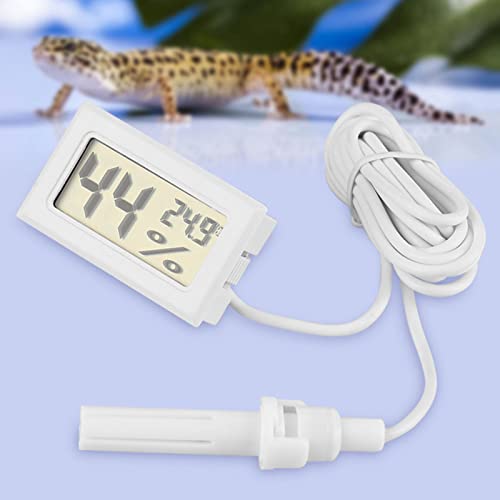 Mini-Thermometer-Hygrometer für Reptilien-Terrarium mit Sonde, Reptilienthermometer und Feuchtigkeitsmesser, Digitales Haustierthermometer mit Schneller Anzeige für Schildkröten,