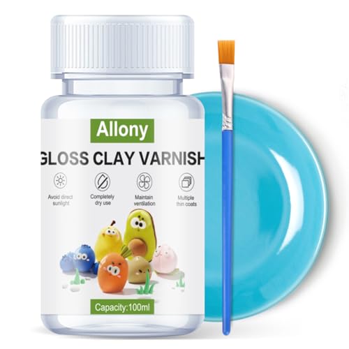 Air Dry Clay Glaze, Acryl Klarlack Acryllack Transparent, gips versiegelung wasserfest zum zum Versiegeln und Glänzen von Acrylfarbe, Ton, Gips, Gießpulver, Stein und Holz-100ml