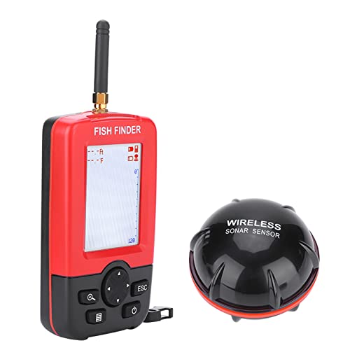 Fischfinder Drahtloser Fischfinder,Wireless 100 M Kabelloser Fischfinder Sonarsensor Sonar Fischfinder LCD Display Für Genaue Echolot-Messwerte,AAA-Batterietypen (nicht im Lieferumfang enthalten)
