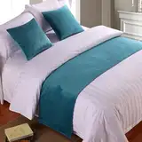 QRGMKL Premium Samt Bettläufer Tagesdecke, weich kein verblassender Bettschal Läufer für Schlafzimmer Hochzeitszimmer Home Hotel Bettwäsche Dekorationen-Sky Blue||180X50cm for 1.2m Bed