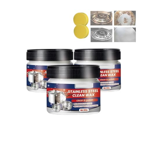 Reinigungspaste für Edelstahl-Kochgeschirr, Magische Nanotechnologie-Reinigungspaste für Töpfe und Pfannen (3PCS)