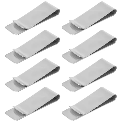 8 Stück Geldklammern Für Geldscheine, Tragbare Geldscheine Money Clip, Edelstahl Geldscheinklammer, Geldklammer, Geldklammer Herren Für Bargeld Rechnungen Karten Dokumente BanknoteGeldscheine