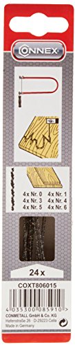Connex Laubsägeblatt Holz ZARSA sortiert 24 Stück - Grün - allseitig schneidend/Laubsäge/Laubblatt / COXT806015