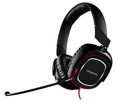 Creative HS-880 Draco 2 - Faltbares Gaming Headset (ohrumschließend [Over-Ear] zur Geräuschabschirmung, Stahlkernbügel) schwarz