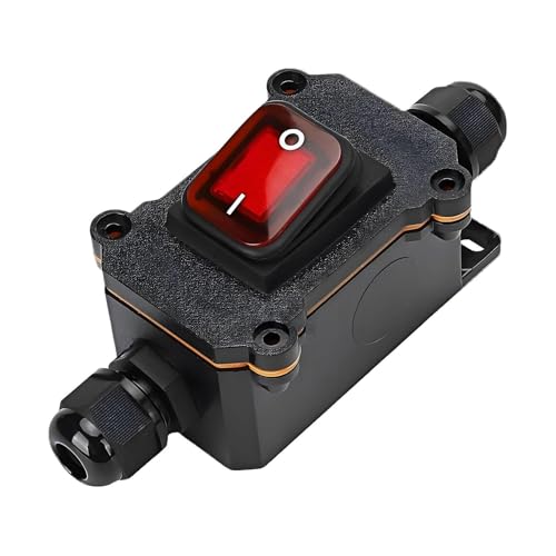 Leloco IP67 Garten Schalter Wasserdicht Kabelschalter, 16A 220V Wasserdichter Schalter für Den Außenbereich Schalter Kabelschalter Schnurschalter, Außeneinsatz Wasserdicht Schalter
