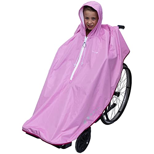 GOTITA Wasserdichter Poncho für Kinder-Rollstuhl, Regenmantel, für Rollstuhl, Italienisches Design (Rosa)