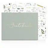 BIROYAL Gästebuch Hochzeit & 241 Hochzeiten Sticker - 104 Seiten Hochzeit Gästebuch Blanko - 24 * 18cm Hardcover Hochzeitsgästebuch mit Goldenem Titel - Hochzeitsalbum für Hochzeiten, Geburtstage