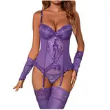 WILLBEST Dessous Damen sexy unterwäsche Set große größen Dessous XXXL unterwäschegeschäft BH Set 100d Babydoll Set nachtwäsche Bustier ohne bügel Baumwolle Sex Dessous für Die Frau