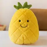 Plüschtier Stofftier Obst Plüschtier Plüschkissen Spielzeug, Kissen Puppe Wurfkissen, Schmusetier Geschenk für Kinder Mädchen Jungen (25 cm,Ananas)