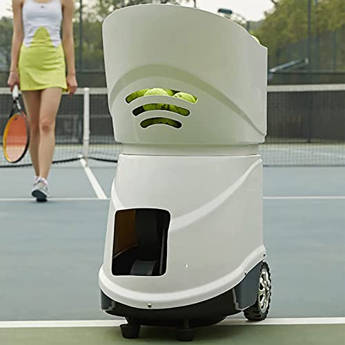 BATIVE Lanceur de Tennis automatique, Machine à balles de Tennis, télécommande APP Mobile (Vitesse, fréquence, Angle, Rotation, etc.), Peut contenir 150 balles, convient à Tous Les joueurs de Tennis