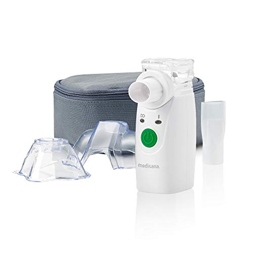medisana IN 525 Inhalator für unterwegs, mobiles Inhalationsgerät mit Mundstück und Maske für Erwachsene und Kinder, Vernebler Inhaliergerät bei Erkältung oder Asthma mit extra viel Zubehör
