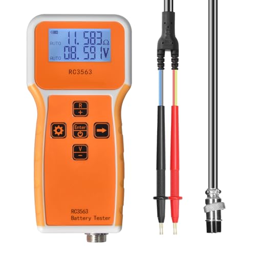 Batterie Innenwiderstandsmessgerät, Batteriespannungs Innenwiderstandsmessgerät 1uΩ~200Ω/0~±100VDC, Batterieprüfgerät für Blei-Säure, Lithium-Ionen, Lithium-Eisen-Phosphat, DIY Batteriepack RC3563