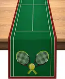 Vohado Tennisplatz-Tischläufer für Tennis-Motto, Geburtstagsparty, Dekoration, Esszimmer, Küche, Heimdekoration (33 x 274,3 cm)