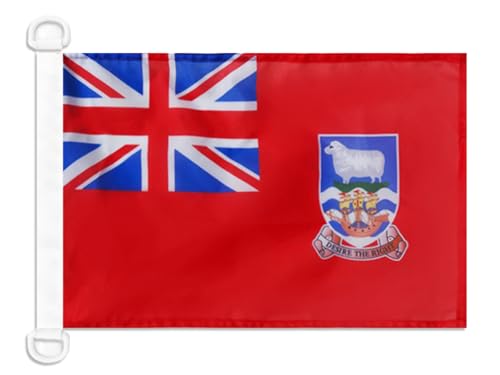 AZ FLAG - Bootsflagge Falklandinseln Handelsflagge - 45x30 cm - Aussenverwendung - Malwinen Nationalflagge Bootsfahne aus Gestricktem Polyester mit Plastikringen