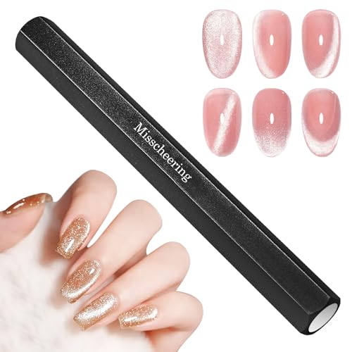 Ptwola Nail Art Werkzeug Magnetstift Magnet Katzenaugen für Nägel 3D Magnet Stick Set Verwendung mit Cat Eye Gel Pulver oder Nagellack Nailart-Stick-Tool für DIY, Nail Art Design(Black)