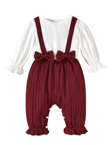 Borlai Neugeborenes Baby Mädchen Kleidung Rüschen Strampler Baumwolle Gerippt Jumpsuit Spielanzug Niedliche Bow Body Baby Onesie Outfit
