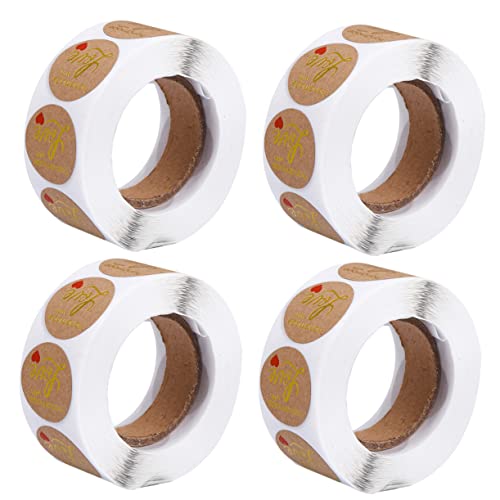 PLAFOPE 2 Rollen Etiketten zum Backen von Kuchen Flaschenetiketten Backaufkleber-Etikett runde Aufkleber paketaufkleber catchring sticker backen aufkleber Verpackungsetikett Kraftpapier