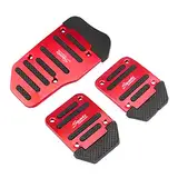 CGEAMDY 3 PCS Auto-Anti-Rutsch-Fußpedal, Auto-Pedale-Abdeckung Kraftstoff-Beschleuniger-Bremspedal-Pads-Kit, Auto-Beschleuniger Gas Bremspedal Kupplungspedal(Rot)